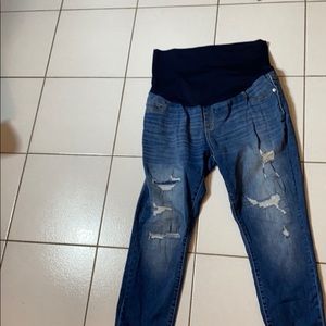 Liz Lange Maternity Large Ankle Skinny  Distressed